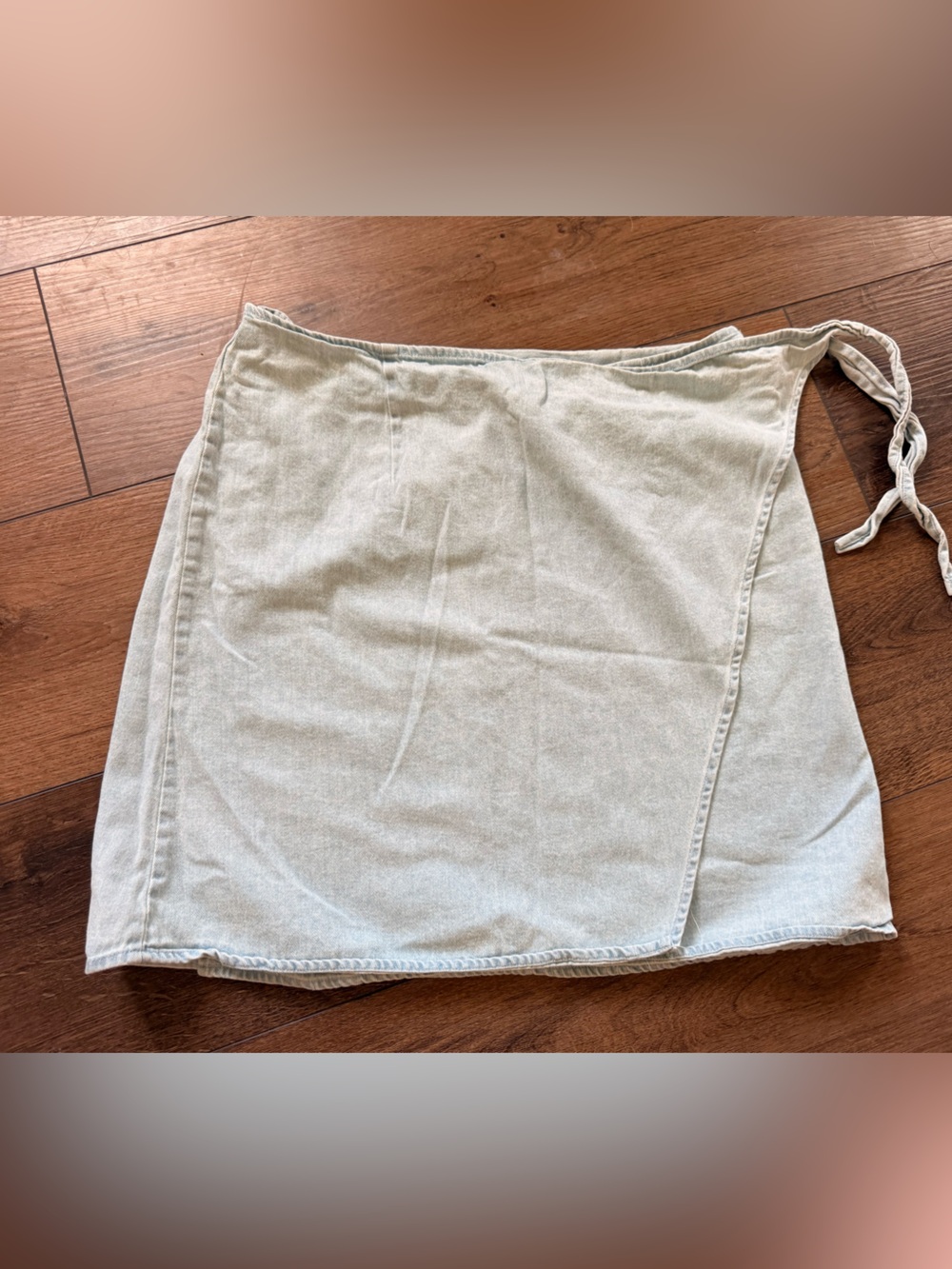 Austin Clothing Co Woman Cotton Light Denim Wrap Skirt Size 2